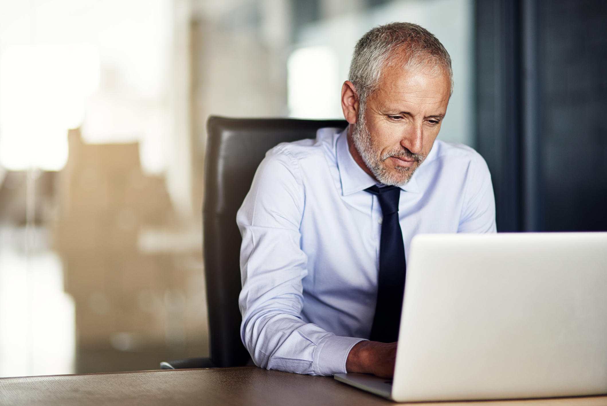 Man working on the computer